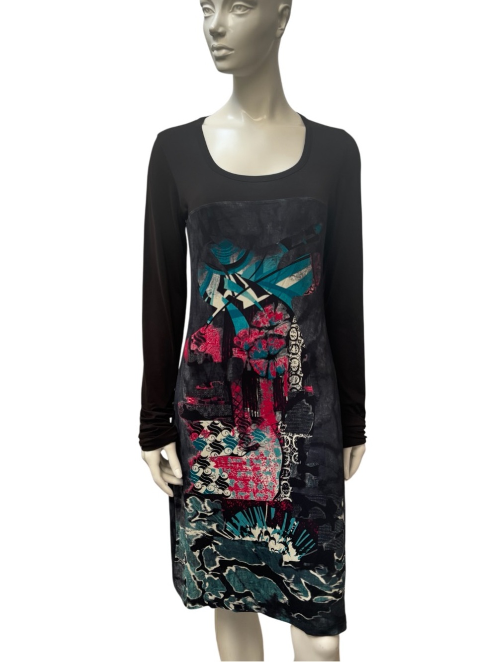 Save The Queen Abstract Print Jersey Dress